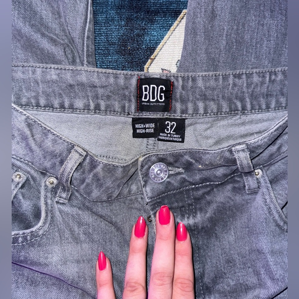 Urban outfitters BDE high-wide high-rise think boxy grey jeans